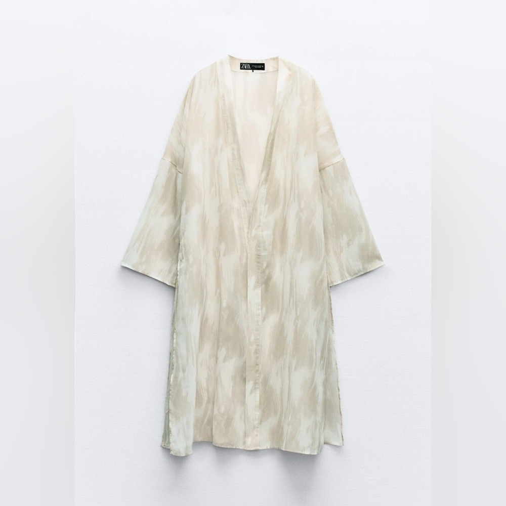Zara Batik Kimono + Wide Leg Pants Set – Discontinued – Rare Find – NWT,Size M-L
